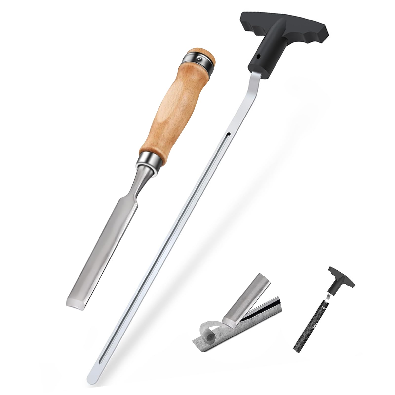 Photo 1 of ELEMONY Golf Grip Removal Tool and Golf Grip Tape Removal Tool, V-Groove Grip Remover Saver 12“, High-Carbon Steel Gripping Tool, Golf Club Gripping Kit Golf Grip Tool
