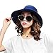 Double Couple Linen Wide Brim Summer Beach Sun Hat for Women Foldable...