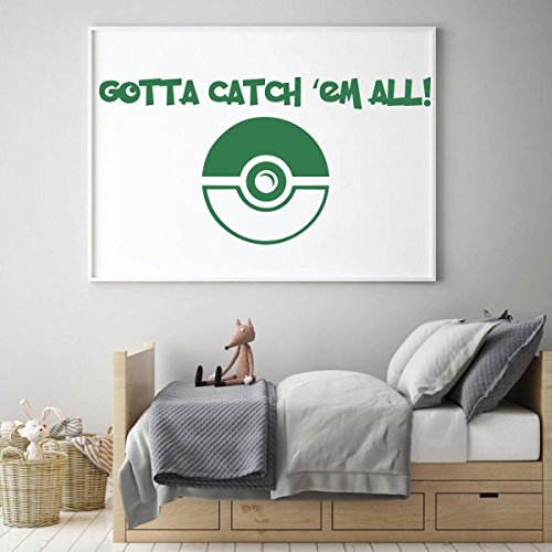 Pokemon Wall Decal - Gotta Catch 'Em All - Vinyl Decoration for Boy's Bedroom, Playroom or Game Room