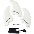 Abahub Surfboard Thruster Fins Set, Compatible with FCS Style Fin Box, Fiberglass Reinforced G5 Surf Fin, 3 Fins for Surf Boards, Surfing Longboard, Shortboard, with Screws and Key, Black/Blue/White