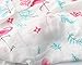 iSbaby 100% Organic Best Baby Muslin Swaddle Baby Blankets White Blue Pink Flower Flamingo Print 2 Layer Gauze 47