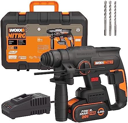WX381 Martillo Perforador Brushless 20V 2J Batería 4Ah