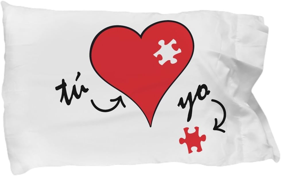 Matif Funda de Almoada de Amor Pillowcase Tú y Yo Corazón Regalo San Valentín