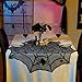 N&T NIETING 40-Inch Round Black Lace Spider Web Table Topper Cloth,Black Spider Web Table Topper Cloth for Christmas, Halloween, Dinner Parties Scary Movie Nights