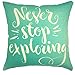 YOUR SMILE Inspiring Quote Cotton Linen Square Decorative Throw Pillow Case Cushion Cover 18x18 Inch Mint
