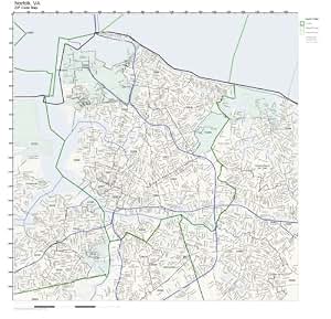 Amazon.com: ZIP Code Wall Map of Norfolk, VA ZIP Code Map Laminated