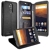 ZTE Max XL N9560 Case, ZTE Blade Max 3 Case, ZTE Zmax Pro 2 Case, SOGA [Pocketbook Series] PU Leather Magnetic Flip Design Wallet Case for ZTE Max XL N9560 - Luxury Black