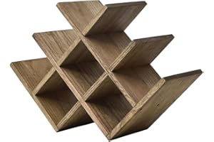 KIRIGEN 8-Bottle Countertop Wine Rack - Wine Bottle Holder for Bar Table/Wine Cabinet Free Standing - Wood 3-Tier Wine Display and Storage Shelves Dark Brown XHJJ3-DBR