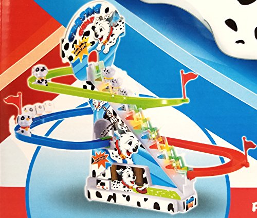 Haktoys Dalmatian Spotty Dog Chasing Game Playful and Educational Set - Improved Version Playset with Flashing Lights