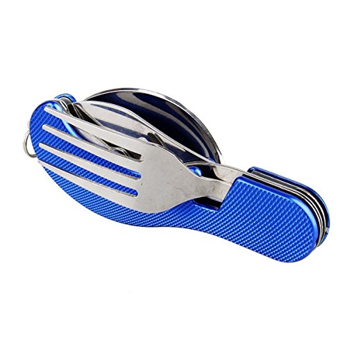 Camping Utensil 3in1 Multifunction Stainless Steel Pocket Fork Spoon Knife Foldable Eating