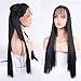 Andria Hair Lace Front Synthetic Wigs Long Straight Heat Resistant Hair Pre Plucked Wig with Baby Hair Bleached Knots for Women Black Hair 20