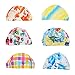 ewinever EWIN(R) 3pcs Mix Colors Silicone Color Designed Lycra Swimming Cap hat Bathing Cap Swimming hat