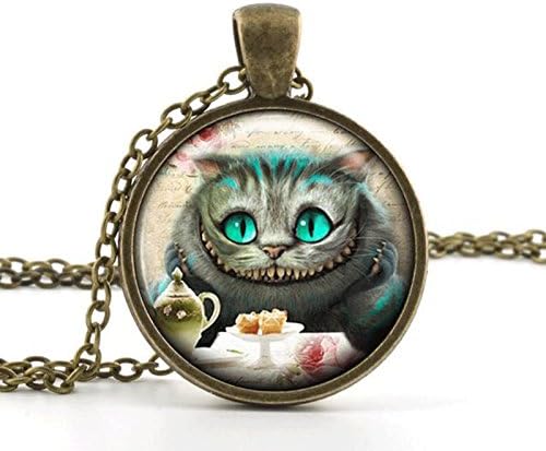 Vintage Alice in Wonderland Pendant Necklace - Cheshire Cat Jewellery