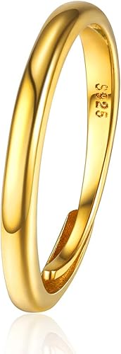 Amazon Chicsilver 18金 指輪 レディース 人気 サイズ調整可 ゴールド リング メンズ ブランド 金属アレルギー ペアアクセサリー リング 通販