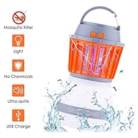 acetek Mosquito Killer Lamp 2 in 1 Camping Lantern Lights Bug Zapper Mosquito Repellent Outdoor Lantern Lights USB Charging UV IP67 Waterproof Bulb