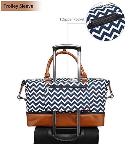 Women Canvas Travel Weekender Bag Carryon Shoulder Bag Overnight Tote Bag PU Leather with Shoe Compartment Duffle 4 Women Canvas Travel Weekender Bag Carryon Shoulder Bag Overnight Tote Bag PU Leather with Shoe Compartment Duffle