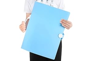 BUERKEO A3 Diamond Art Painting Storage Book, Diamond Art Portfolio Folder with 20 Pags Clear Pocket Slevees Protectors, A3 Storage Book with Handle,Large Artwork Report Sheet Letter Poster Storage Bag(Blue)