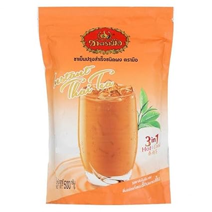 Amazon Com Cha Tramue Brand Powdered Thai Milk Tea 3 In 1 Milk Tea Powder Size 500g Grocery Gourmet Food