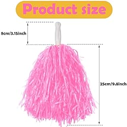 Hooshing 12PCS Pink Pom Poms Cheerleading Plastic