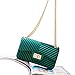Women Fashion Shoulder Bag Jelly Clutch Handbag Quilted Crossbody Bag with Chain - Green