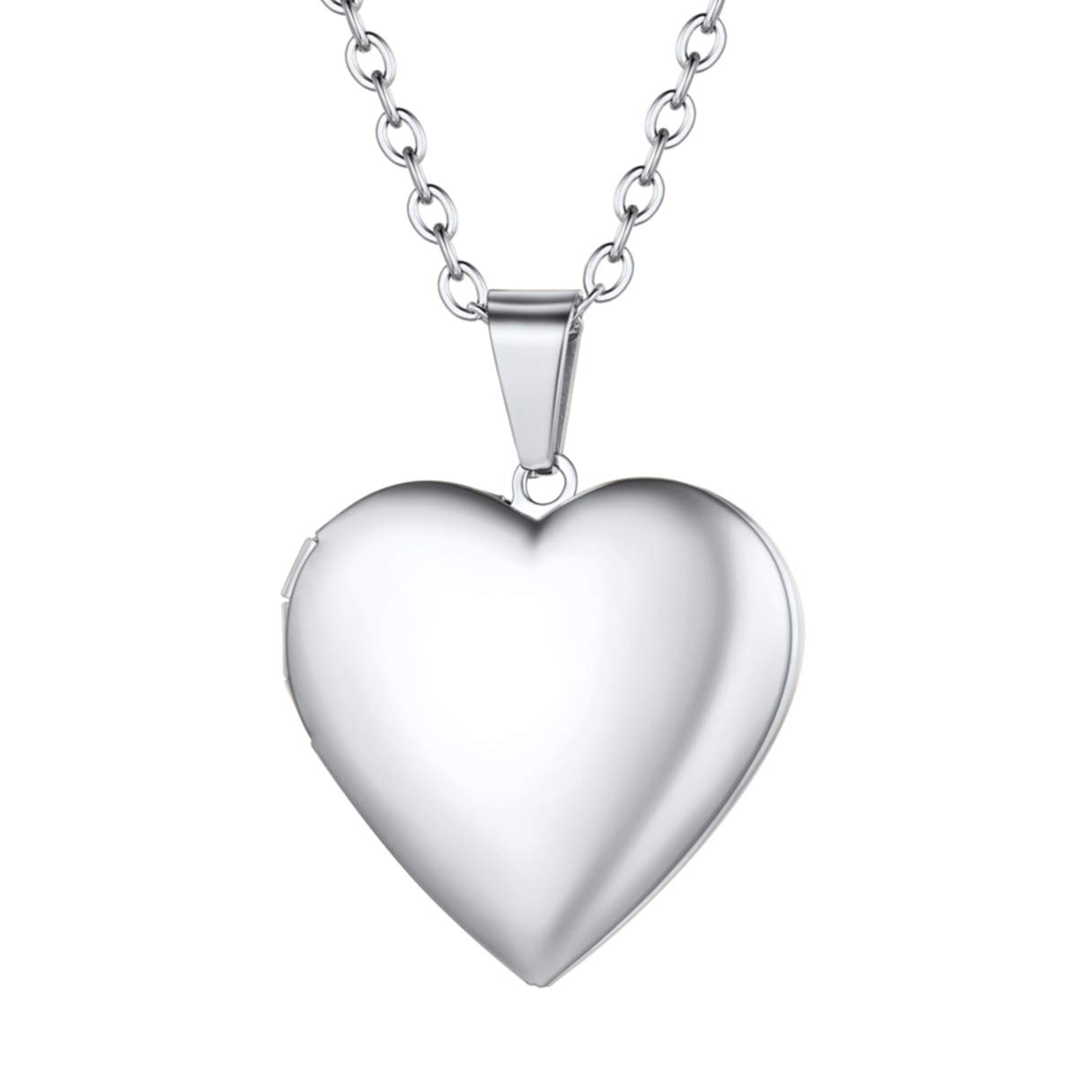 FOCALOOK Locket Necklace That Holds Pictures Heart Memorable Necklace for Lover Girlfriend