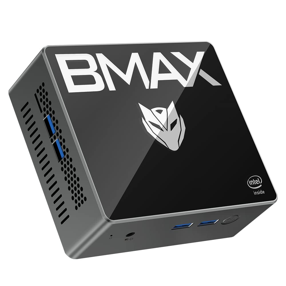 Bmax Mini PC 4-Core N4100 (up to 2.4 GHz) 8GB LPDDR4/256GB SSD 4K 60Hz Mini Desktop Computer Gigabit Ethernet Dual-Band Wi-Fi BT 5.0 HDMI 2.0 Micro Pc Mini Computer