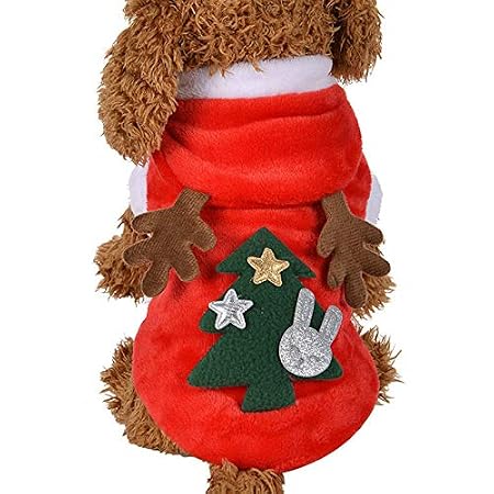 Costumi XS Idepet Felpa con Cappuccio per Cane Renne di Natale Animale  Domestico Caldo Autunno Inverno Cappotto Vestiti in Cotone per Cani con  Tasca Tuta da Cane per Cani di Piccola Taglia