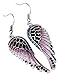 YACQ Women's Guardian Angel Wings Dangle Earrings - 2-1/5 Inch Long - Lead & Nickle Free - Women Girls Biker Crystal Jewelry (Purple)