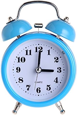 Alarm Clock for Heavy Sleepers, DONEE 3" Twin Bell Silent Non Ticking Bedside Wind Up Alarm Clock With Nightlight for Bedrooms, Heavy Sleepers