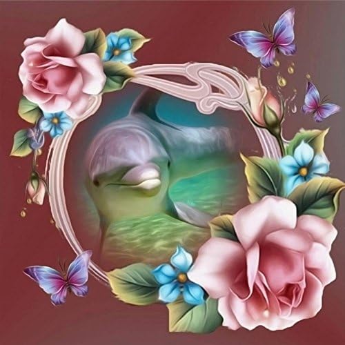 Cross Stitch Craft Kit ,Awakingdemi 5D Diamond Dolphin Painting DIY Embroidery Cross Stitch Kit Home Gift Decor