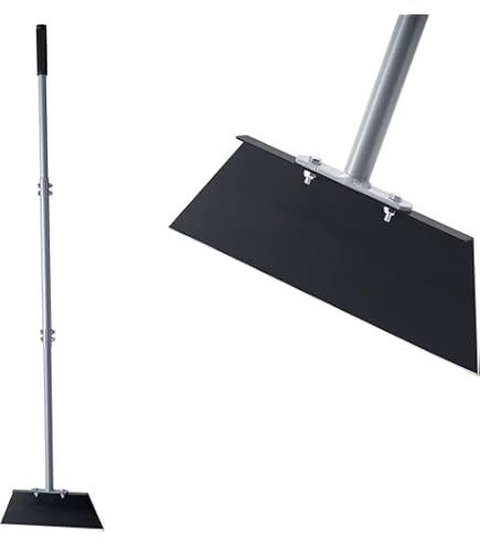 Pelle Multifonction Plate 28 Cm - Manche Réglable 136 Cm - Pour Désherber, Déneiger, Gratter - Acier Inoxydable