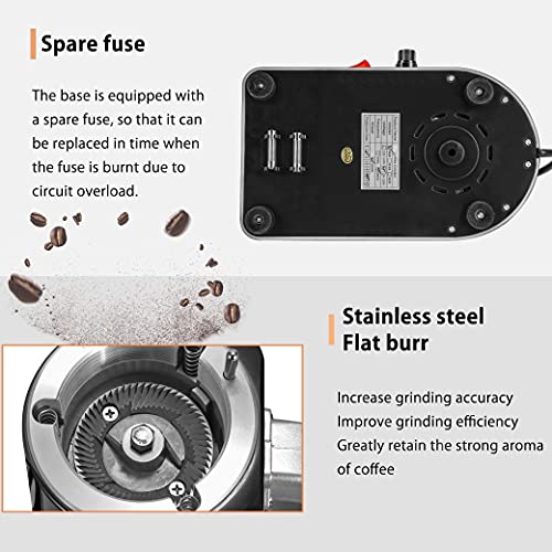 Huanyu Coffee Grinder Electric Flat Burr Grinding Machine Automatic