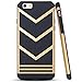 iPhone 6s/6 Plus Case, LOEV Non-Slip Grip iPhone 6s Plus Case, [Chevron Design] Slim Fit iPhone 6 Cover Protective Rubber Phone Case for Apple iPhone 6 Plus / 6s Plus 5.5 Inch - Gold & Black