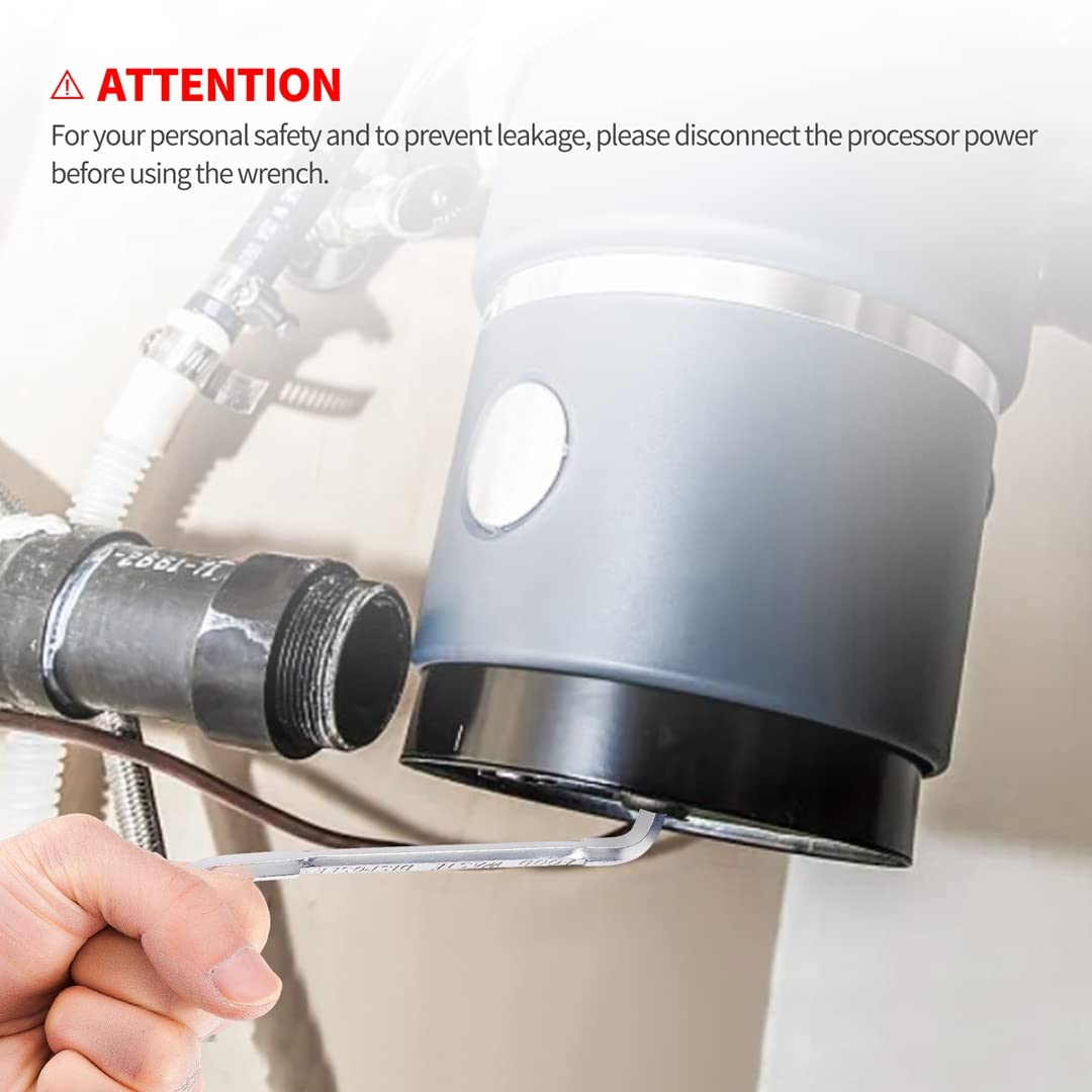 LitKiwi 2PCS Garbage Disposal Wrench,Lengthened Design Jam-Buster Wrench,Garbage Disposal Allen Wrench Tool Compatible with InSinkErator Garbage Disposal to Disposal Clogging Kitchen Sink,Black