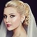 Gejoy 4 Pack Rhinestone Alloy Flower Hair Side Combs Wedding Bridal Jewelry Hair Clips for Women, Rose Gold