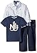 Nautica Little Boys' Three Piece Set with Long Sleeve Shirt, Tee and Denim Jean
