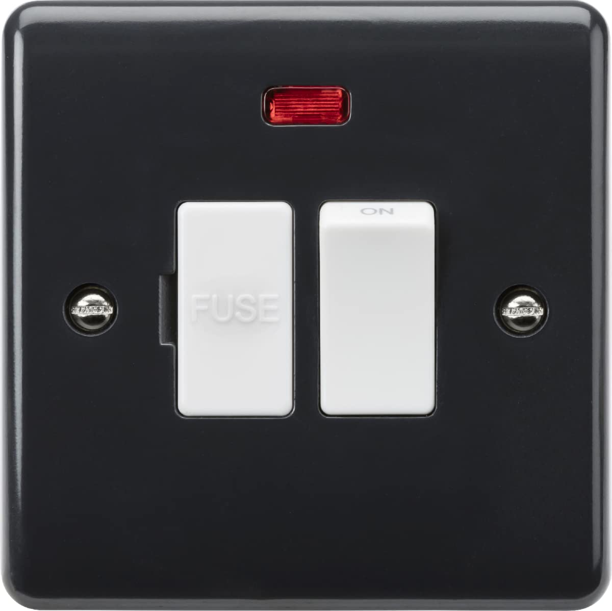 13A switched fused spur with neon and flex outlet from base [Part M Compliant]