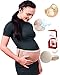 Beqven Maternity Belt with 4 Reusable Nursing Pads and E-book - Comfortable Belly Band for Pregnancy - Lower Back and Pelvic Support - Pain Relief- Prenatal Cradle Support Belt - One Size - Skin Color