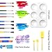 BTNOW 15 Pieces Art Paint Brushes Set Kid Starter Kit One Color Palette Acrylic, Oil, Watercolors
