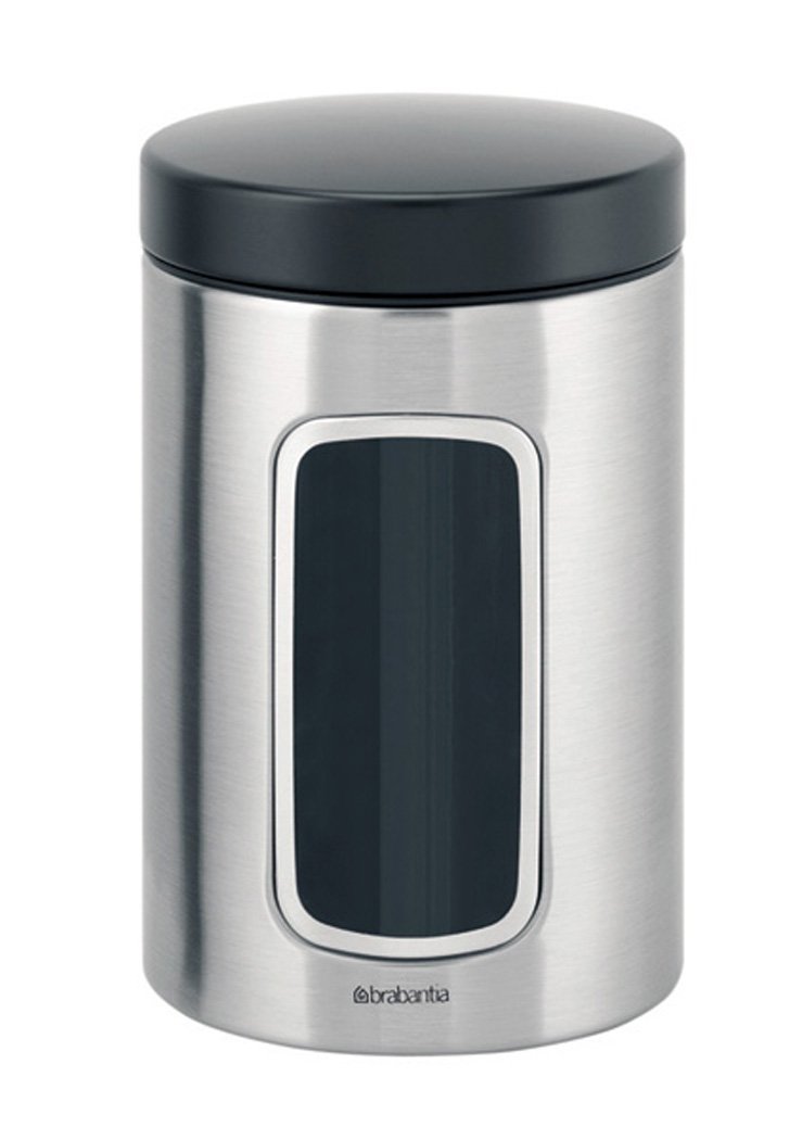 Brabantia Window Canister, Fingerprint Proof, 1.4 L - Matt Steel โ image 1