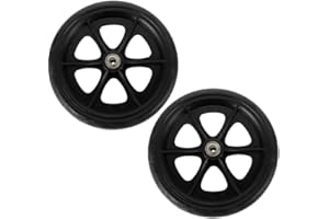 NUOBESTY 2Pcs Front Wheel Set, 7.87 Inch Smooth Rolling Universal Replacement Wheels for Wheelchairs, Walkers & Rollators