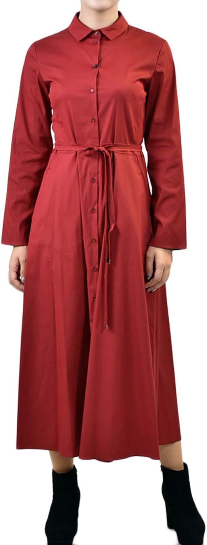 Amazon エス マックスマーラ S Maxmara 長袖ワンピース Vernice 027 44 レッド 並行輸入品 ワンピース チュニック 通販