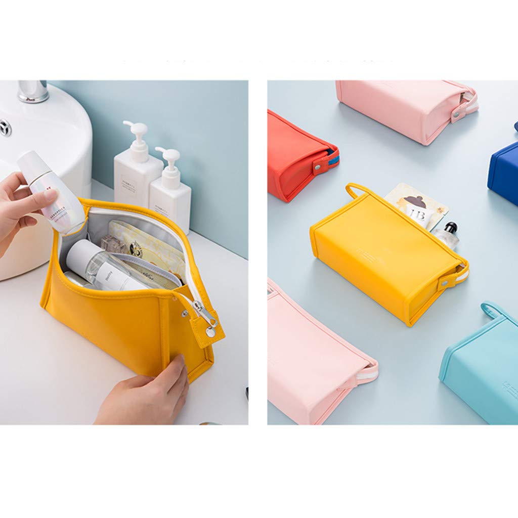 LYDZTION Makeup Bag Cosmetic Bag for Women, Portable Travel Bag PU Leather Waterproof Toiletry Bag Beauty Zipper Makeup Organizer Bag(Pink) : Beauty