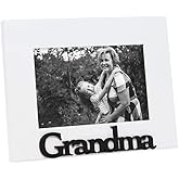 Isaac Jacobs White Wood Sentiments Grandma Picture Frame, 4x6 inch, Photo Gift for Grandmother, Nana, Family, Display on Tabletop, Desk (White)