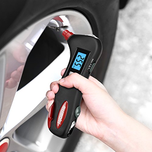 SUAOKI Digital Tire Pressure Gauge 150 PSI with 5 in 1 Rescue Tools of LED Flashlight, Car Window Hammer, Seatbelt Cutter, Red Safety Light and Tire Gauge for Car, Motorcycle - Thumbnail 5