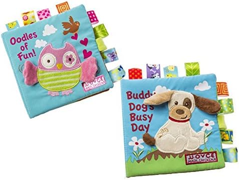 MoloTAR Fashion Non-toxic Soft Baby Early Education Development Squeak Animal Cloth Book Set | Durable Fabric Activity Book | Perfect Baby Shower Gift - Pack of 2