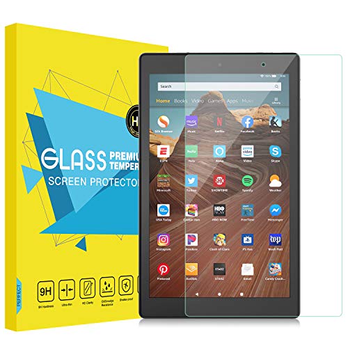 MoKo Screen Protector Compatible with All-New Amazon Fire HD 10(7th Generation and 9th Generation, 2017 and 2019 Release),Anti Scratch 9H Hardness HD Clear Tempered Glass Tablet Screen Protector Film