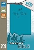 NIV, Backpack Zipper Bible, Imitation Leather, Turquoise, Red Letter