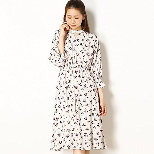 Amazon Co Jp アルシーヴ Archives 花柄ハイネックワンピース オフホワイト M 服 ファッション小物