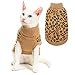 Mihachi Winter Warm Cat Sweater Turtleneck Puppy Pets Sweater Knit Vest Fashion Leopard for Cats Puppy Small Animals Brown Medium